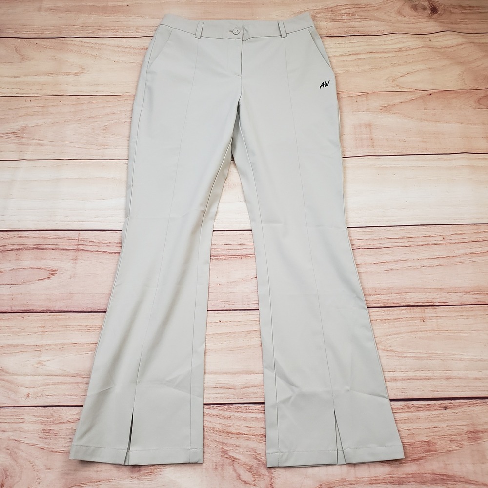Women's Light Gray Stretch Flare Trousers